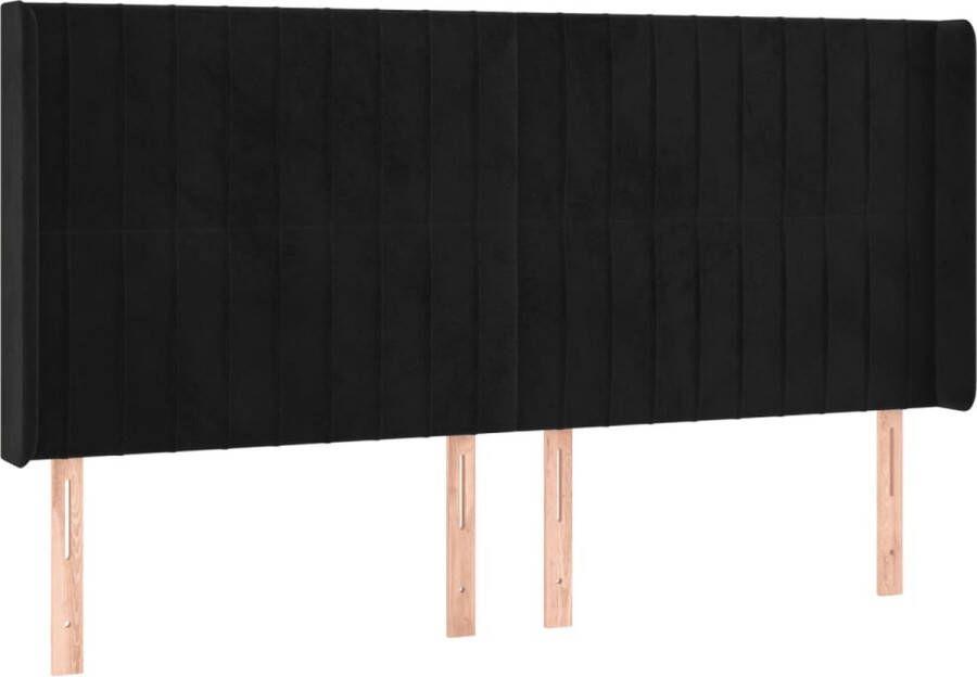 The Living Store Boxspring Bed met LED-verlichting en Fluweelbekleding 203x203x118 128 cm Zwart Boxspring Slaapcomfort Led Verlichting Fluweel Velvet