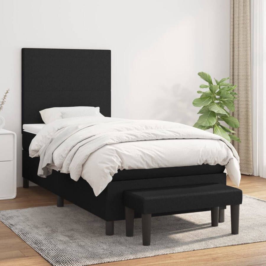 The Living Store Boxspring Bed Middelharde ondersteuning 203 x 90 cm Duurzaam materiaal Boxspring Bed Slaapcomfort Boxspring Tweepersoonsbed Stapelbare Bedbank