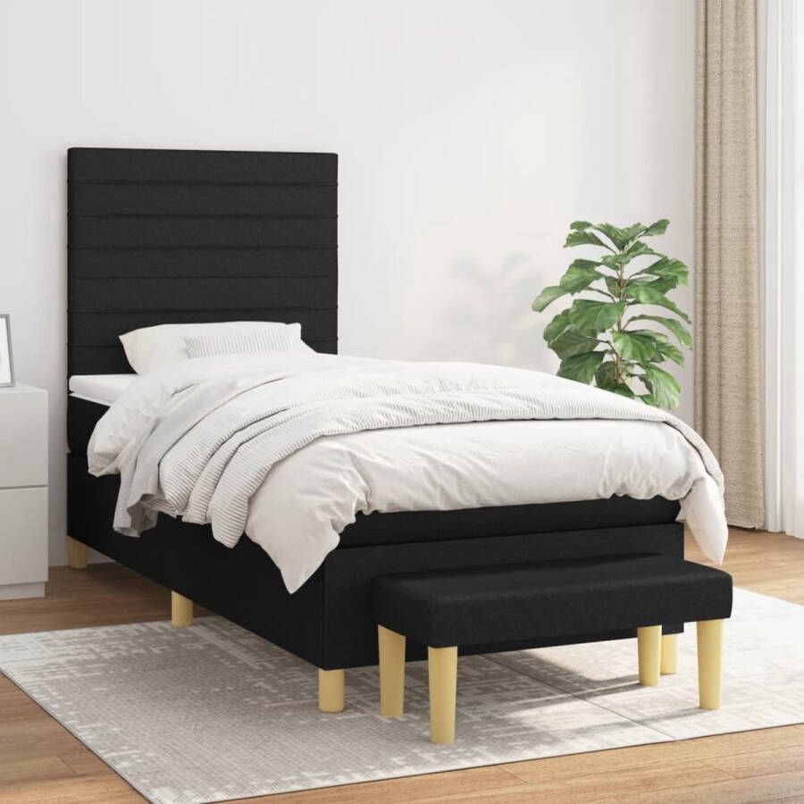 The Living Store Boxspring Bed Pocketvering 100x200cm Zwart - Foto 1