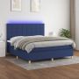 The Living Store Boxspring Blauw 203x180x118 128 cm LED Matras Verstelbaar Hoofdbord - Thumbnail 1