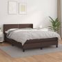 The Living Store Boxspring Bruin Kunstleer Bedframe 203x147x78 88 cm Hoogwaardig kunstleer Verstelbaar hoofdbord Pocketvering matras Middelharde ondersteuning Huidvriendelijk topmatras Inclusief montagehandleiding - Thumbnail 2