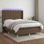 The Living Store Boxspring Dubai donkerbruin 193 x 147 x 118 128 cm LED pocketvering - Thumbnail 1