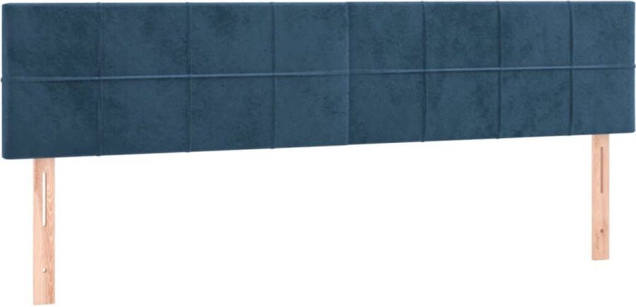 The Living Store Boxspring LED Bed 203 x 200 x 78 88 cm Donkerblauw Fluweel