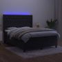 The Living Store Boxspring Luxe fluwelen bed 140x200 LED-verlichting Pocketvering matras Huidvriendelijk topmatras - Thumbnail 1