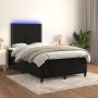 The Living Store Boxspring Bed Zwart Fluweel 203 x 120 x 118 128 cm Met LED - Thumbnail 1