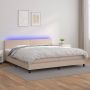 The Living Store Boxspring met matras en LED kunstleer cappuccinokleur 200x200cm Boxspring Boxsprings Bed Slaapmeubel Boxspringbed Boxspring Bed Tweepersoonsbed Bed Met Matras Bedframe Ledikant Bed Met LED - Thumbnail 1