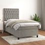 The Living Store Boxspring met matras fluweel lichtgrijs 80x200 cm Bed - Thumbnail 1