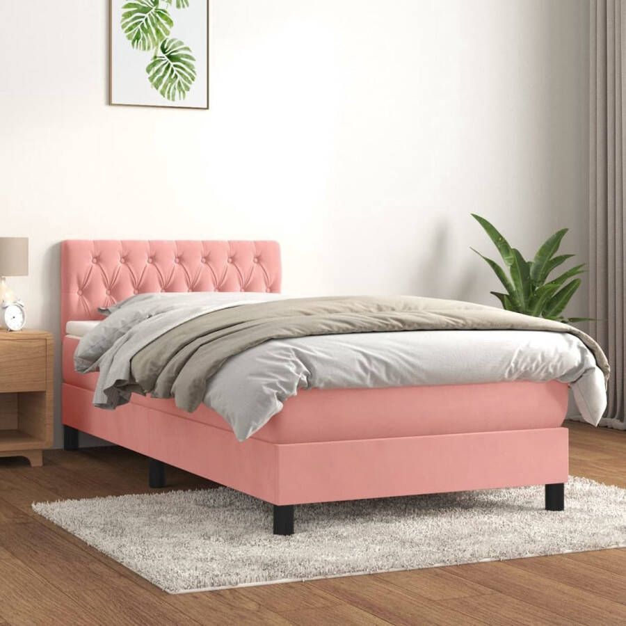 The Living Store Boxspringbed Comfort Bed 203 x 100 x 78 88 cm Zacht fluweel