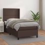 The Living Store Boxspring met matras kunstleer bruin 100x200 cm Boxspring Boxsprings Bed Slaapmeubel Boxspringbed Boxspring Bed Tweepersoonsbed Bed Met Matras Bedframe Ledikant Bed Met Hoofdbord - Thumbnail 2