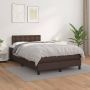 The Living Store Boxspring met matras kunstleer bruin 120x200 cm Boxspring Boxsprings Bed Slaapmeubel Boxspringbed Boxspring Bed Tweepersoonsbed Bed Met Matras Bedframe Ledikant Bedden - Thumbnail 2