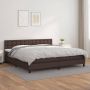 The Living Store Boxspringbed Kunstleren Bedframe bruin 203 x 200 x 78 88 cm Pocketvering matras Huidvriendelijk topmatras - Thumbnail 1