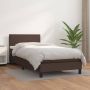 The Living Store Boxspring met matras kunstleer bruin 80x200 cm Boxspring Boxsprings Bed Slaapmeubel Boxspringbed Boxspring Bed Eenpersoonsbed Bed Met Matras Bedframe Ledikant Bedden - Thumbnail 2