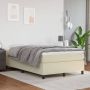 The Living Store Boxspring met matras kunstleer crèmekleurig 120x200 cm Boxspring Boxsprings Bed Slaapmeubel Boxspringbed Boxspring Bed Tweepersoonsbed Bed Met Matras Bedframe Ledikant Bed Met Hoofdbord - Thumbnail 2