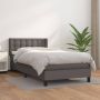 The Living Store Boxspring met matras kunstleer grijs 100x200 cm Boxspring Boxsprings Bed Slaapmeubel Boxspringbed Boxspring Bed Tweepersoonsbed Bed Met Matras Bedframe Ledikant Bed Met Hoofdbord - Thumbnail 2