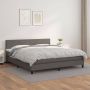 The Living Store Boxspring met matras kunstleer grijs 180x200 cm Boxspring Boxsprings Bed Slaapmeubel Boxspringbed Boxspring Bed Tweepersoonsbed Bed Met Matras Bedframe Ledikant Bedden - Thumbnail 1