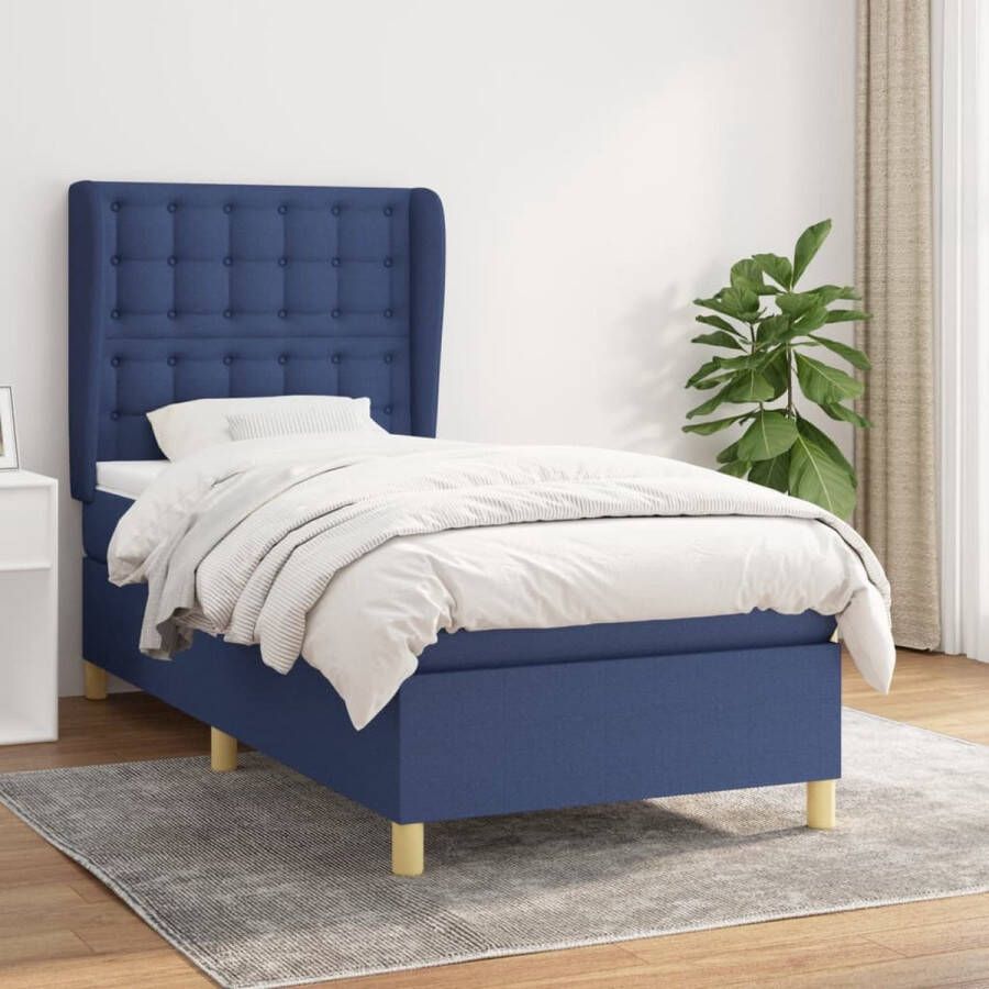 The Living Store Boxspringbed Pocketvering Middelhard 80x200 cm Blauw Boxspringbed Pocketvering Middelhard Blauwwaterstof Tweepersoonsbed