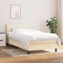 The Living Store Boxspring met matras stof crèmekleurig 100x200 cm Boxspring Boxsprings Bed Slaapmeubel Boxspringbed Boxspring Bed Eenpersoonsbed Bed Met Matras Bedframe Ledikant Bedden - Thumbnail 1