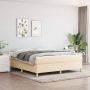 The Living Store Boxspring met matras stof crèmekleurig 160x200 cm Boxspring Boxsprings Bed Slaapmeubel Boxspringbed Boxspring Bed Tweepersoonsbed Bed Met Matras Bedframe Ledikant Bedden - Thumbnail 2