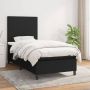 The Living Store Boxspring met matras stof zwart 80x200 cm Boxspring Boxsprings Bed Slaapmeubel Boxspringbed Boxspring Bed Tweepersoonsbed Bed Met Matras Bedframe Ledikant Bedden - Thumbnail 2