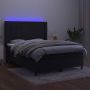 The Living Store Boxspring Zwart fluweel 193 x 147 x 118 128 cm Inclusief matras en LED - Thumbnail 1