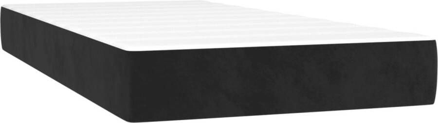 The Living Store Boxspring Zwart Fluweel 203 x 90 x 78 88 cm LED