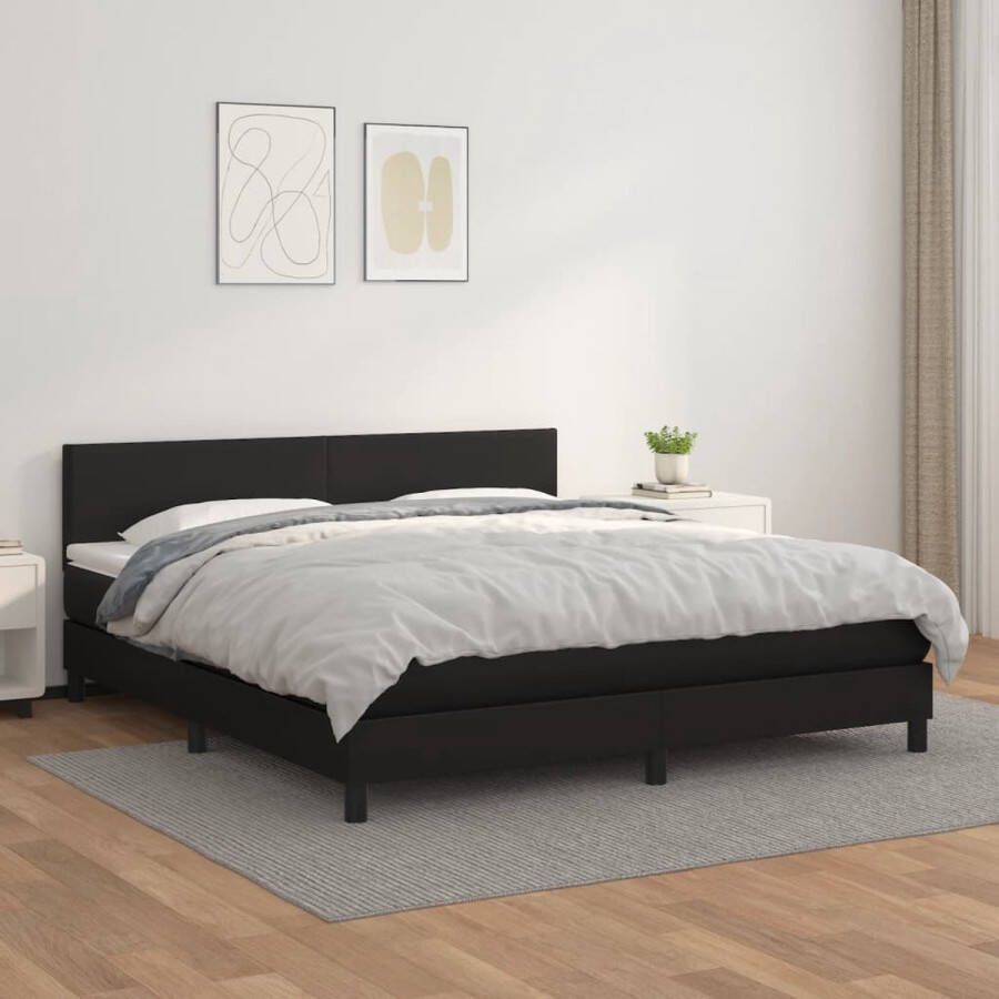 The Living Store Boxspringbed Afmetingen- 203 x 180 x 78 88 cm Duurzaam kunstleer Boxspringbed Boxspring Tweepersoonsbed Lederlook Bed Kunstleder Bed - Foto 2