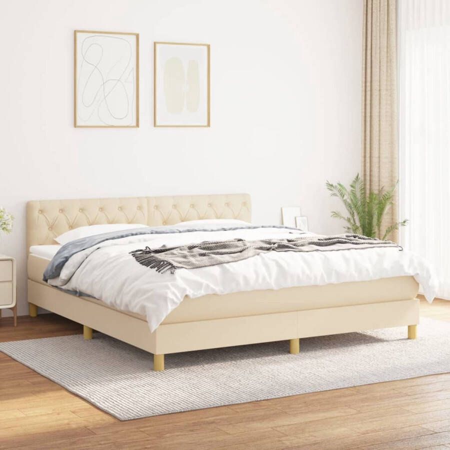 The Living Store Boxspringbed Bed 160 x 200 cm Duurzaam materiaal Verstelbaar hoofdbord Pocketvering matras Middelharde ondersteuning Huidvriendelijk topmatras Montagehandleiding meegeleverd