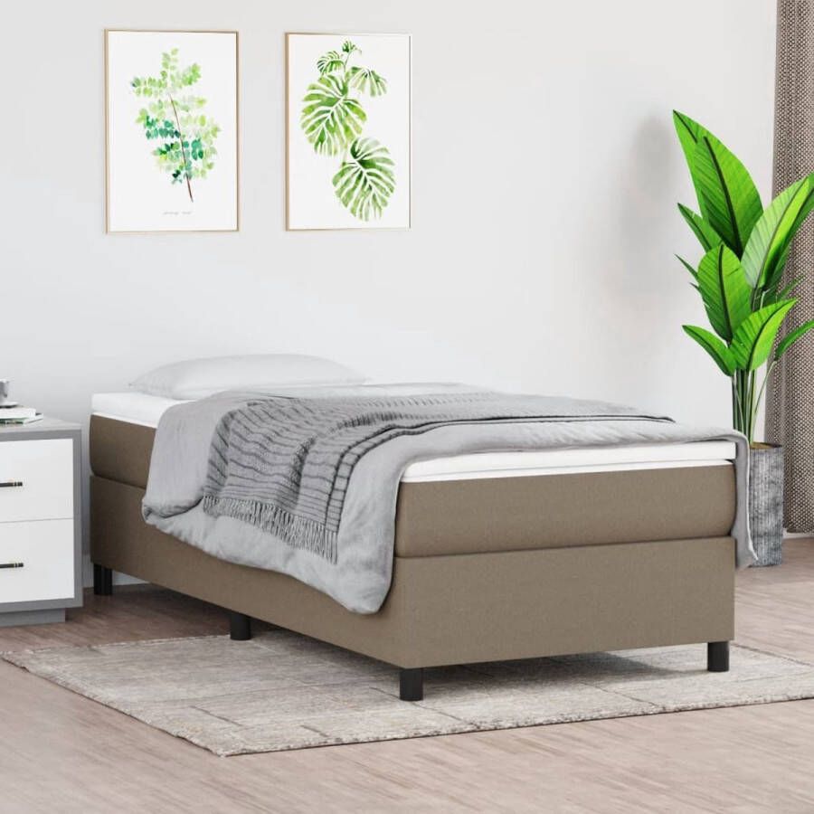 The Living Store Boxspringbed Bedframe 203 x 80 x 35 cm Kleur- taupe
