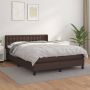 The Living Store Boxspringbed Bruin Kunstleer 193x147x78 88 cm Pocketvering matras - Thumbnail 1