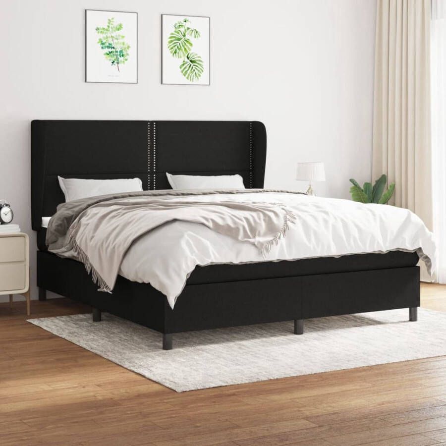 The Living Store Boxspringbed Comfort Bed 160 x 200 cm Pocketvering matras Middelharde ondersteuning