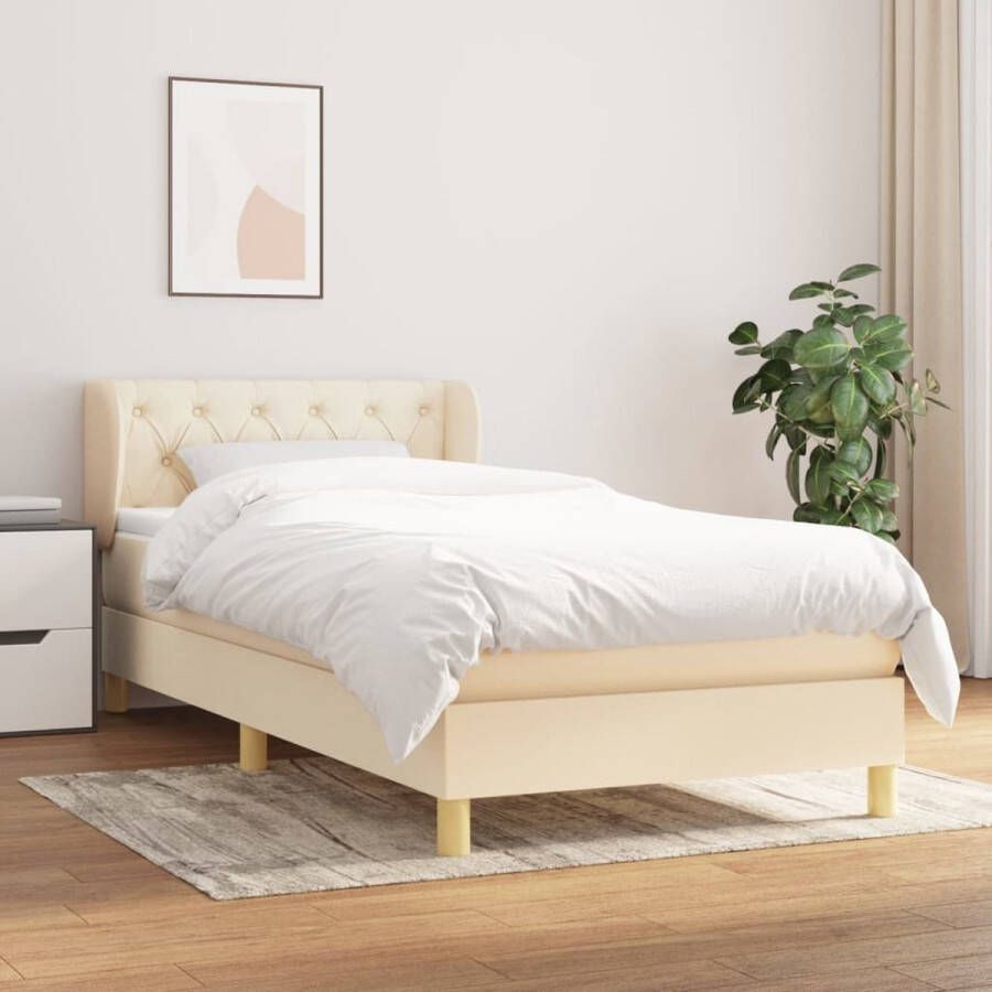The Living Store Boxspringbed Comfort Bed 203 x 83 x 78 88 cm Crème Pocketvering matras