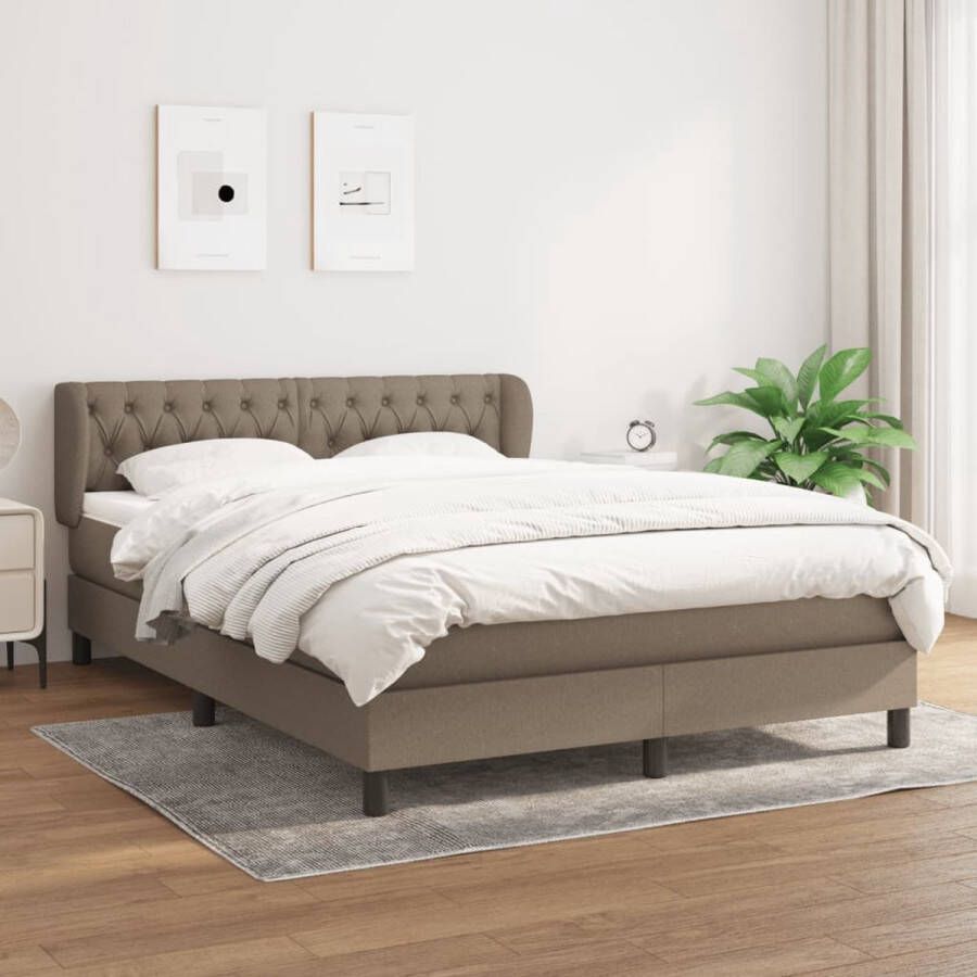 The Living Store Boxspringbed Comfort Bed 203x147x78 88 cm Taupe Boxspringbed Boxspring Bed Taupecleur Tweepersoonsbed