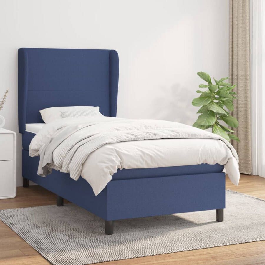 The Living Store Boxspringbed Comfort Bed 203x93x118 128 cm Blauw Boxspringbed Boxspring Bed Slaapcomfort Nachtrust