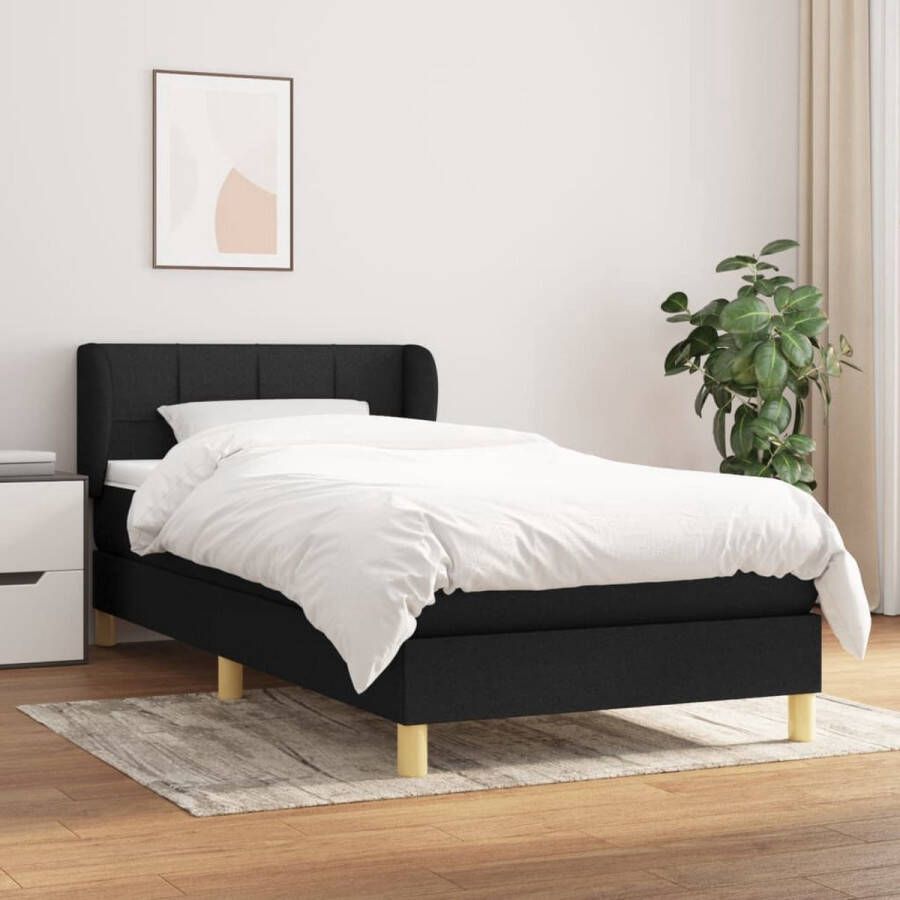 The Living Store Boxspringbed Comfort Bed 90 x 200 x 78 88 cm Duurzaam materiaal praktisch hoofdbord comfortabele ondersteuning pocketvering matras middelharde ondersteuning huidvriendelijk topmatras