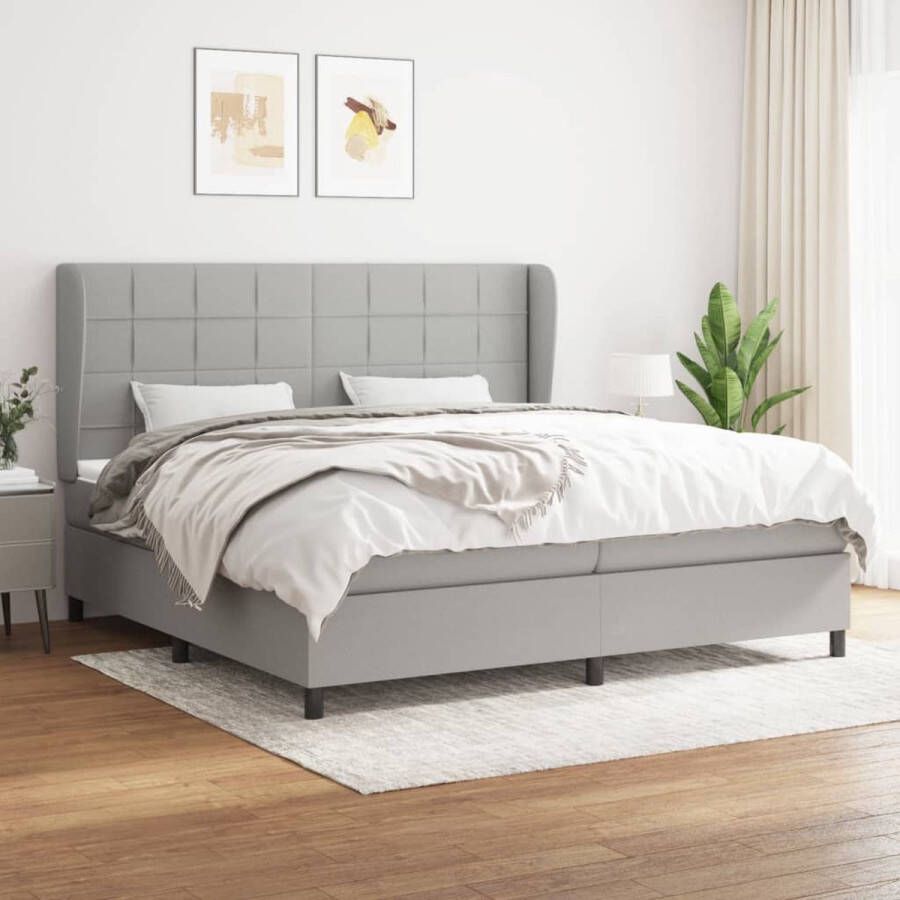 The Living Store Boxspringbed Comfort Bed Afmeting- 203 x 203 x 118 128 cm Pocketvering matras Middelharde ondersteuning Huidvriendelijk topmatras