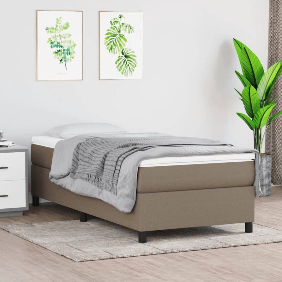 The Living Store Boxspringbed Comfort Bedframe 203 x 90 x 35 cm Taupe