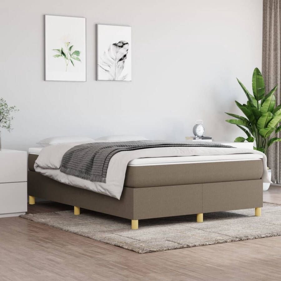 The Living Store Boxspringbed Comfort Bedframe 203x140x35 cm Matras 140x200x20 cm Topmatras 140x200x5 cm