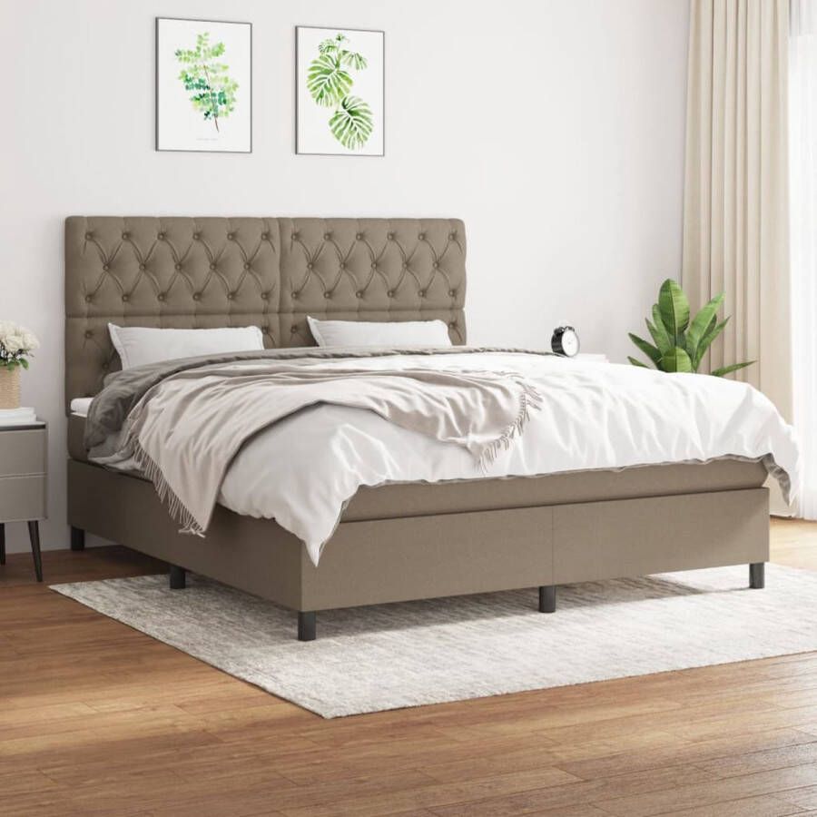 The Living Store Boxspringbed Comfort Plus Bed 160 x 200 cm Duurzaam materiaal praktisch hoofdbord comfortabele ondersteuning pocketvering matras middelharde ondersteuning huidvriendelijk topmatras