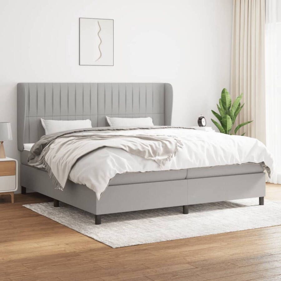 The Living Store Boxspringbed Comfort Pocketvering Middelharde Ondersteuning Huidvriendelijk Topmatras Lichtgrijs 203 x 203 x 118 128 cm Boxspringbed Boxspring Tweepersoonsbed Bed Kopen Slaapkamerinrichting