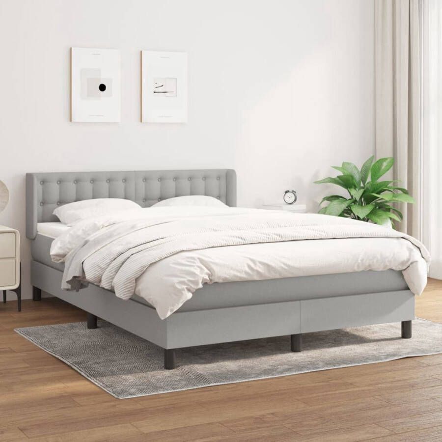 The Living Store Boxspringbed Comfort Sleep Bed 140 x 200 cm Lichtgrijs Boxspringbed Slaapcomfort Boxspring Tweepersoonsbed Bed Frame