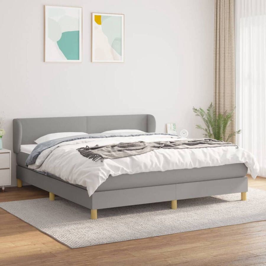 The Living Store Boxspringbed comfortabel slapen Afmeting- 203 x 163 x 78 88 cm Pocketvering matras Middelharde ondersteuning Huidvriendelijk topmatras Levering inclusief montagehandleiding