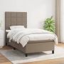 The Living Store Boxspringbed Comfortabele ondersteuning Pocketvering matras Middelharde ondersteuning Huidvriendelijk topmatras Kleur taupe Afmetingen 203 x 90 x 118 128 cm - Thumbnail 1