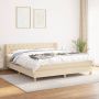 The Living Store Boxspring met matras stof crèmekleurig 160x200 cm Boxspring Boxsprings Bed Slaapmeubel Boxspringbed Boxspring Bed Tweepersoonsbed Bed Met Matras Bedframe Ledikant Bedden - Thumbnail 1