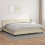 The Living Store Boxspring met matras kunstleer crèmekleurig 200x200 cm Boxspring Boxsprings Bed Slaapmeubel Boxspringbed Boxspring Bed Tweepersoonsbed Bed Met Matras Bedframe Ledikant Bed Met Hoofdbord - Thumbnail 2