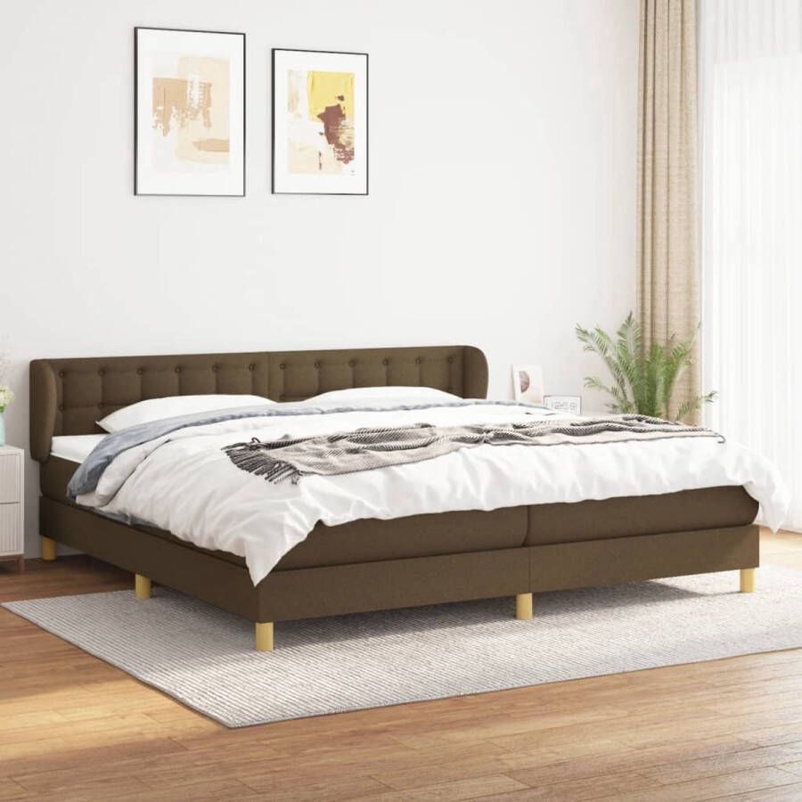 The Living Store Boxspringbed Dark Brown 203 x 203 x 78 88 cm Pocket Spring Mattress Medium Firm Skin-Friendly Top Mattress Boxspringbed Slaapcomfort Boxspring Tweepersoonsbed Dark Brown