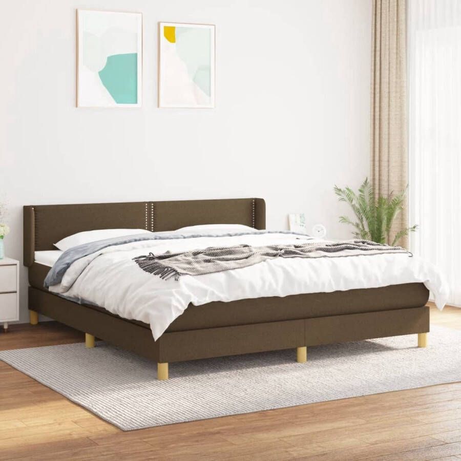 The Living Store boxspringbed Donkerbruin 180 x 200 cm Pocketvering matras en comfortabel topmatras