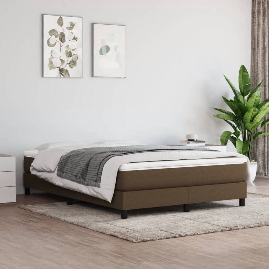 The Living Store Boxspringbed Donkerbruin 193 x 140 x 25 cm Pocketvering matras