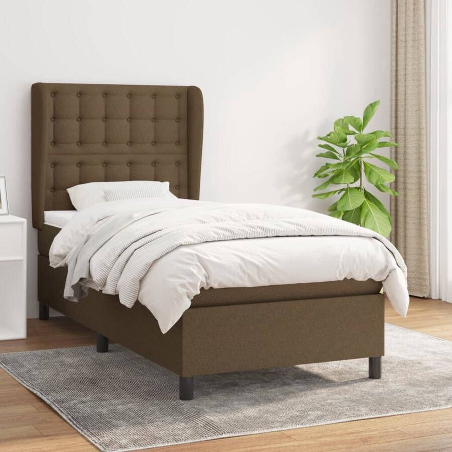 The Living Store Boxspringbed Donkerbruin 193 x 93 x 118 128 cm Pocketvering Matras Middelharde Ondersteuning Boxspringbed Donkere Meubels Slaapcomfort Boxspring Tweepersoonsbed