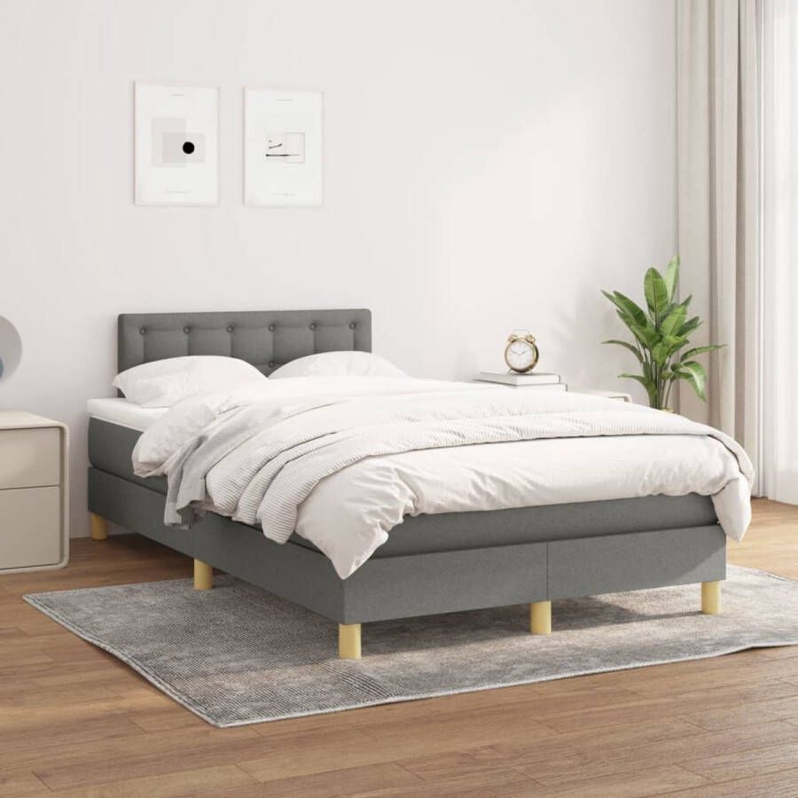 The Living Store Boxspringbed Donkergrijs 203x120x78 88 cm Pocketvering matras