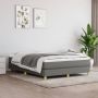 The Living Store Boxspring met matras stof donkergrijs 140x190 cm Boxspring Boxsprings Bed Slaapmeubel Boxspringbed Boxspring Bed Tweepersoonsbed Bed Met Matras Bedframe Ledikant Bedden - Thumbnail 2